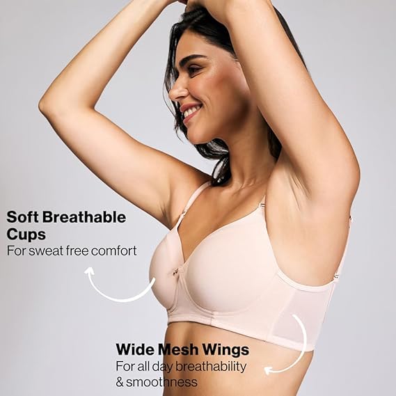 NYKD Cotton by Nykaa Iconic Low Back Party Bra for Women Medium Coverage, Wired, Lightweight, Adjustable Straps – NYB252